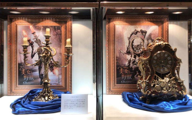 「美女と野獣」の世界展に展示していた燭台のルミエールと置き時計のコグスワース