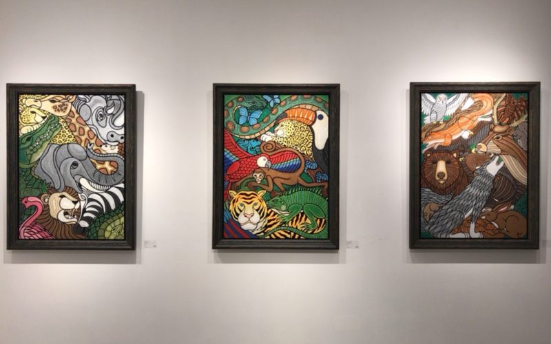 渋谷ヒカリエ8FのCUBE 1,2,3で開催した森勉(モリ・ベン)ワンマン・アートショー 創世記「ジェネシス」の展示作品