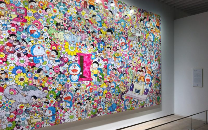 六本木ヒルズの森アーツセンターギャラリーで開催した「THE ドラえもん展 TOKYO 2017」に展示していた村上隆さんの作品「あんなこといいな 出来たらいいな」