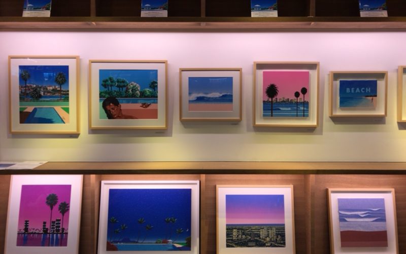 代官山蔦屋書店で開催されたPenguin’s Vacation Book Store 永井博 作品集「Time goes by…」復刊記念原画展の会場内