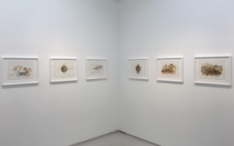 渋谷ヒカリエ8Fの小山登美夫ギャラリーで開催した「シュシ・スライマン ドローイング展」の会場内