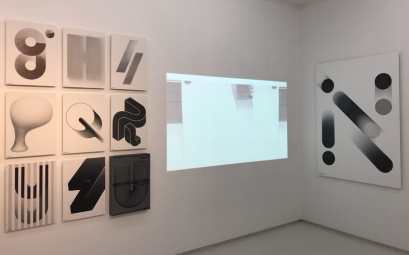 渋谷ヒカリエ8FのCUBE 1,2,3で開催したUNCONTROLLED TYPES by Plotter Drawingの会場内